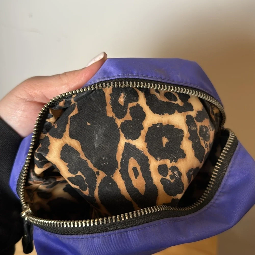 Victoria’s Secret Small Purple Bling Graphic Leopard Makeup Bag Travel Bag